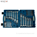 Boîte à outils de clé à clé à cliquet noir 24pcs à cliquet noir